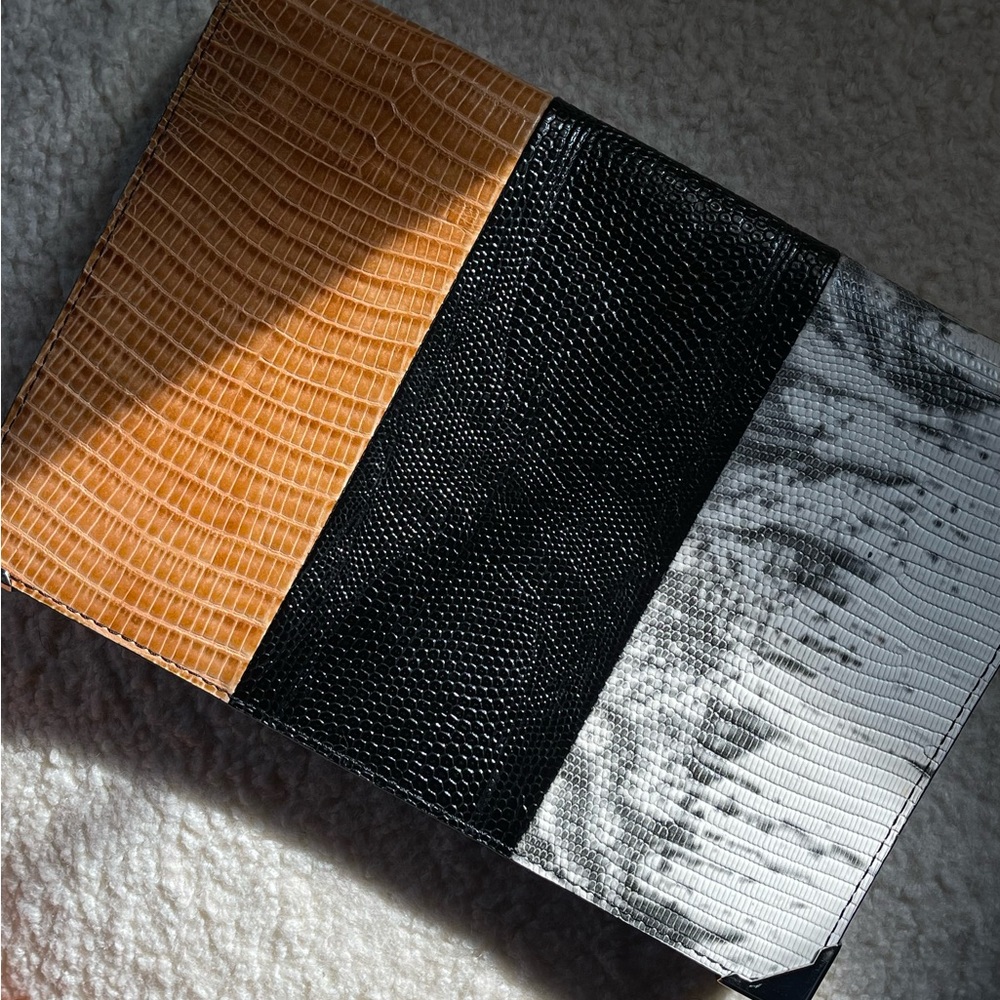Tri Color Snakeskin Clutch